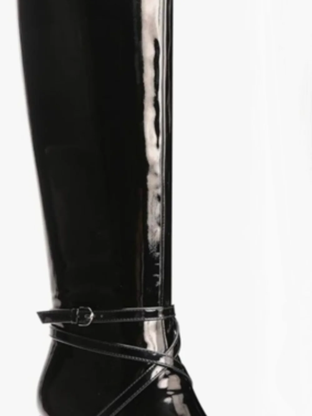 Feetquake Black Patent Knee-High Stiletto Boots     Size 11M New